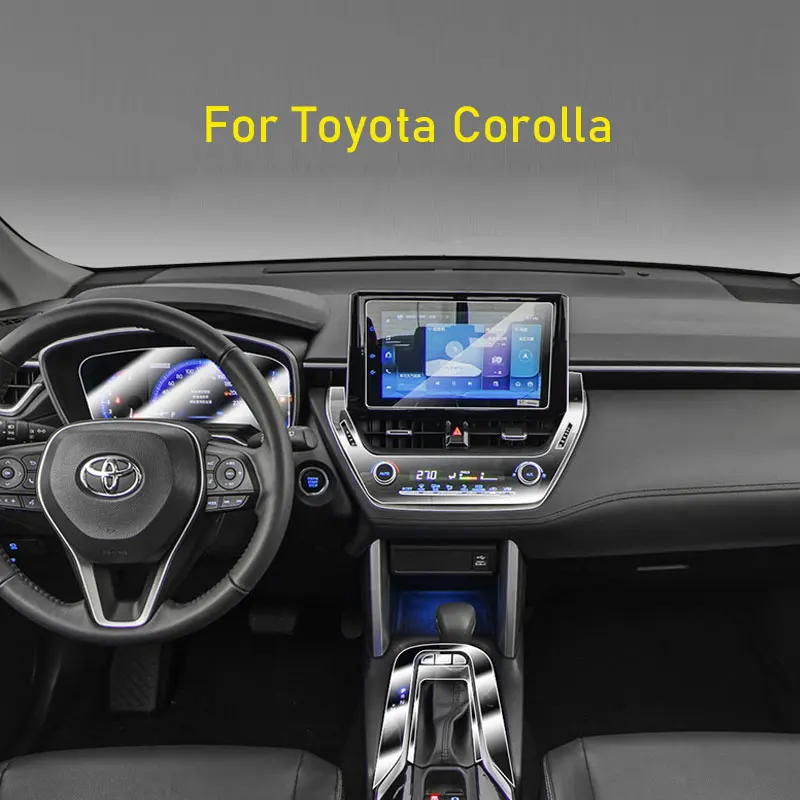 Фото Защитная пленка из ТПУ для Toyota Corolla 2019-2022, автомобильное центральное управление, воздушная дверь, панель приборной панели, аксессуары против царапин №1