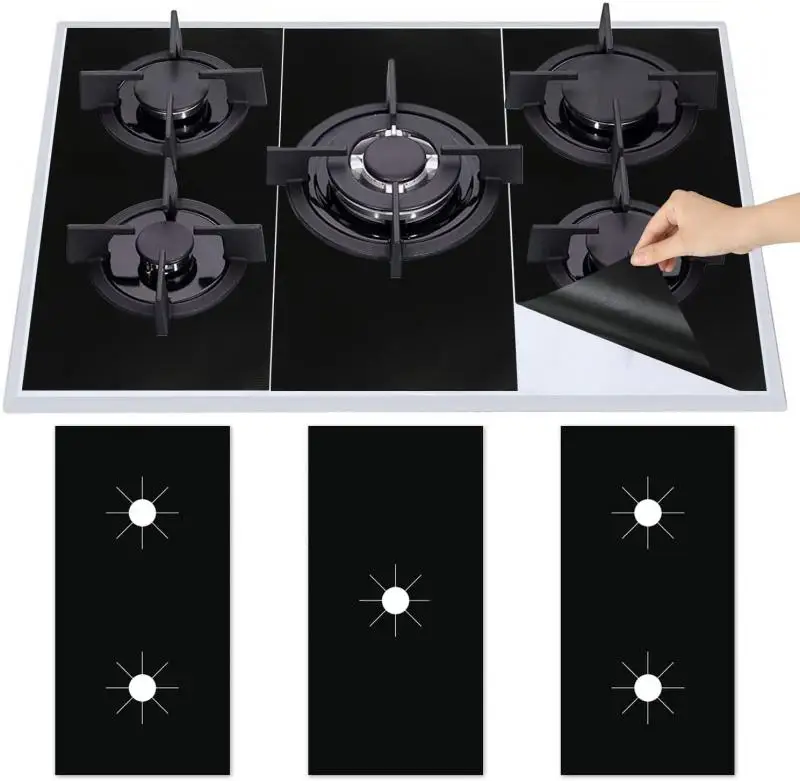 

5 Hole Thickness Gas Stove Protectors Cover Stove Topper Heat Insulated Mat Reusable Oven Liners Cooktop Scratch Protector Guard