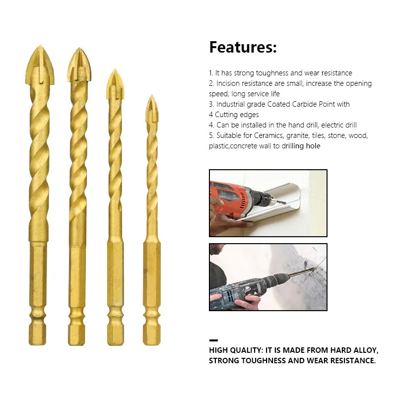 Сверло для плитки CMCP треугольное устройство открывания отверстий с Оловянным