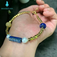 natural lapis bracelet stone irregular jewelry wholesale citrine design handmade natural freshwater pearl