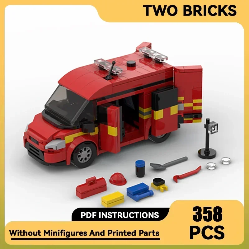 Модель автомобиля Moc строительные блоки Лондонская пожарная бригада-пожарные