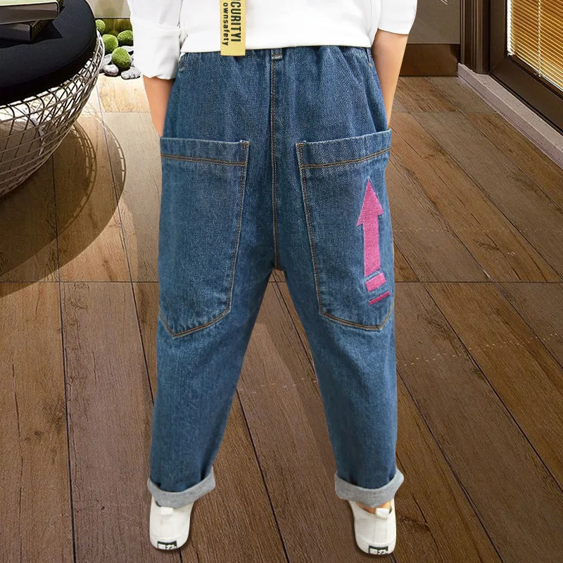 

Korean Toddler Boys Jeans Harem Pants New Spring Autumn Elastic Waist Denim Trousers for Teenage Cotton Chilren Clothing 8 12Yrs