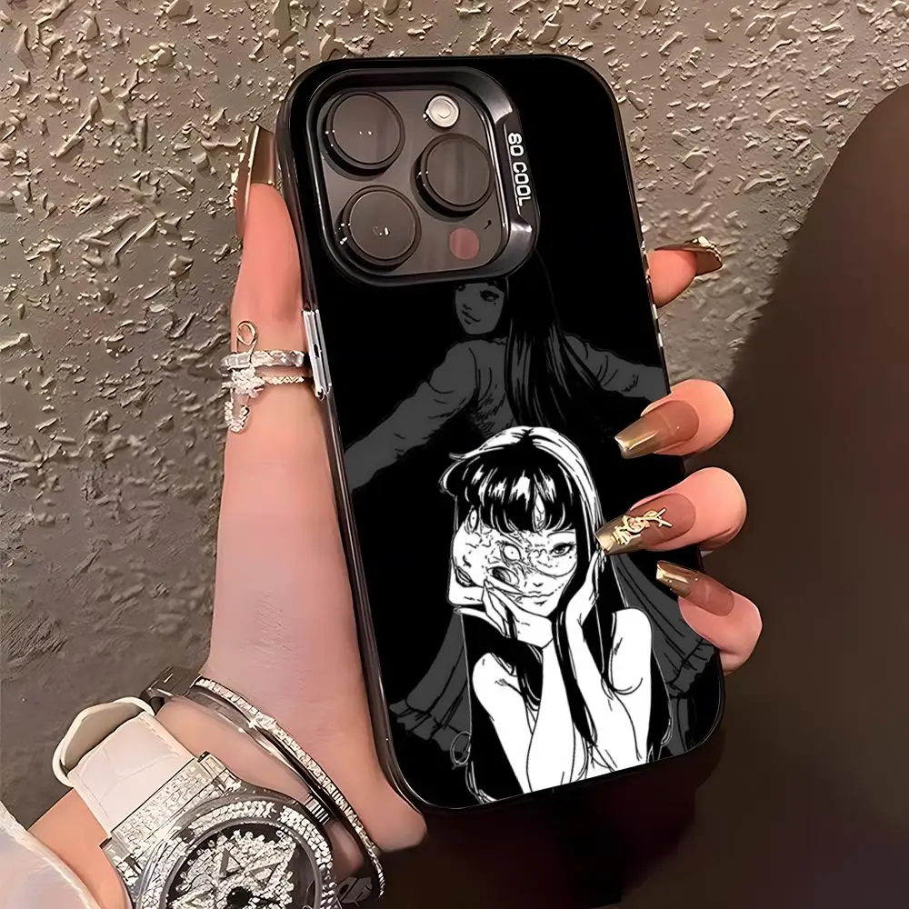 Чехол-бампер I-Ito J-Junji T-Tomie для iPhone 17 Air, 16, 15, 14 Plus, 13, 12, 11 Pro, XS Max, серебристо-черный (art.: 3920d8a557c2f) - 3920d8a557c2f