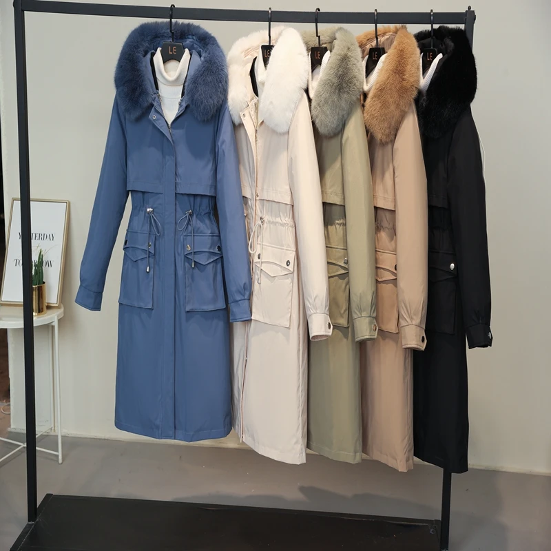 Detachable liner Winter Women X-Long Parkas Coat -30 degrees Slim Hooded Thick Warm Jacket Female Winter Outwear Jacket parkas