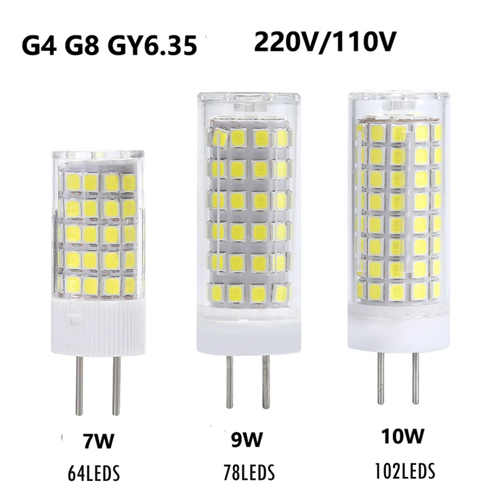 Светодиодная лампочка-кукуруза G4 G8 GY6.35 10 Вт 102 светодиодный S SMD2835 светодиодная