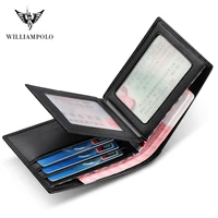 2022 new wallet busines men genuine leather bifold wallet bank credit card case id holders male coin purse pockets