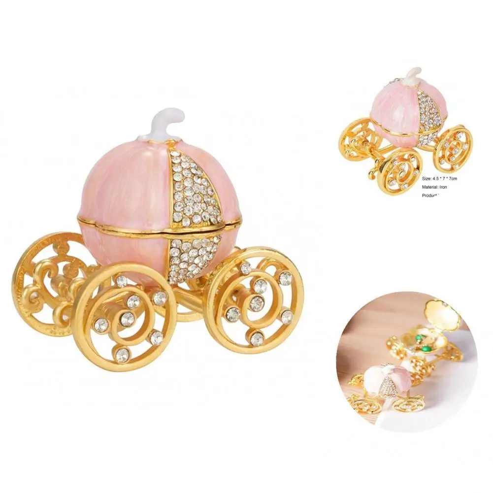 

Chic Jewelry Box Compact Dust-proof Iron Romantic Sparkling Ring Box