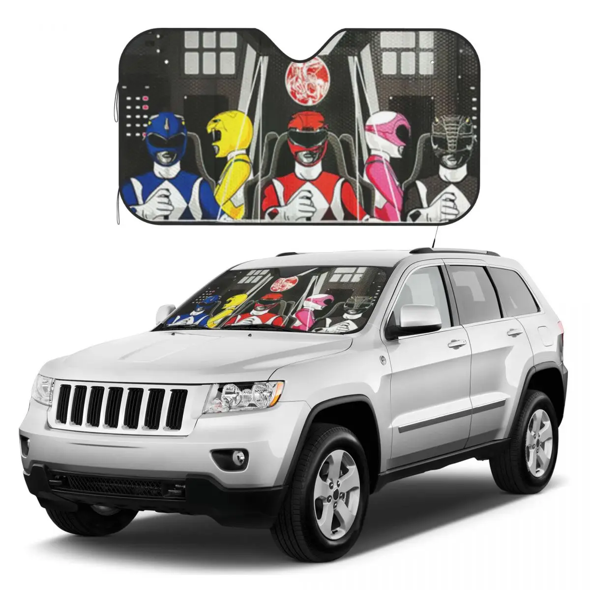 

3d-морфины мощные рейнджеры солнцезащитные отражатели Защита от УФ-излучения Забавный автомобильный солнцезащитный козырек