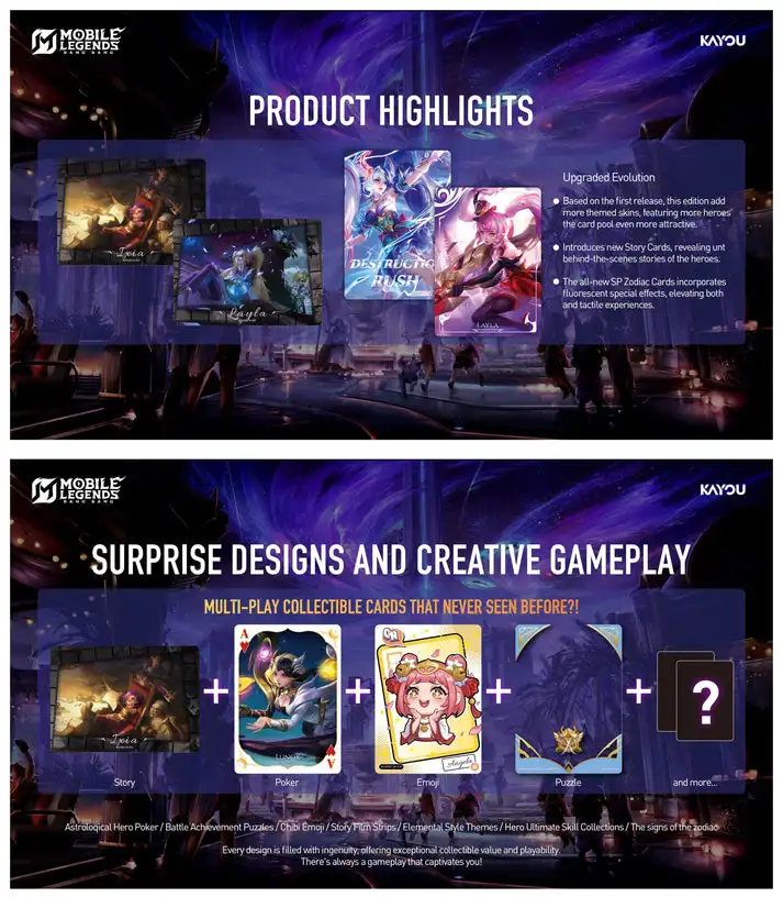 Фото Оригинальные коллекционные карточки KAYOU Mobile Legends (MLBB) на английском языке: серия Star Journey – игрушка-подарок, сувенир по игре №3