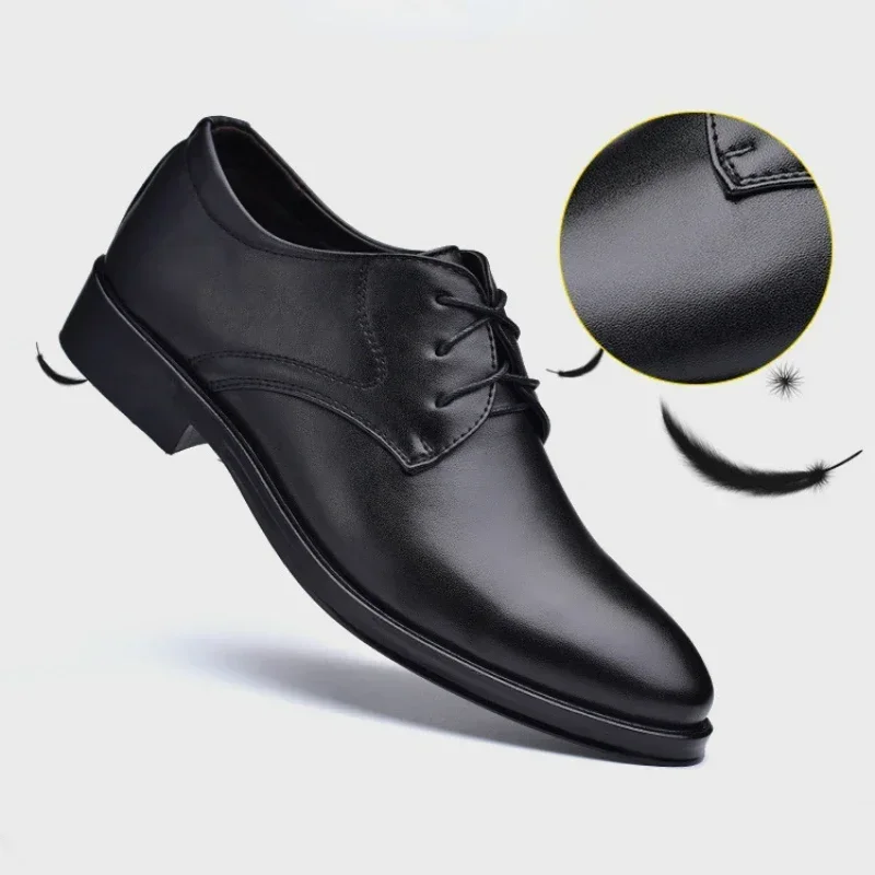Мужская кожаная обувь Деловые модельные туфли Универсальная повседневная