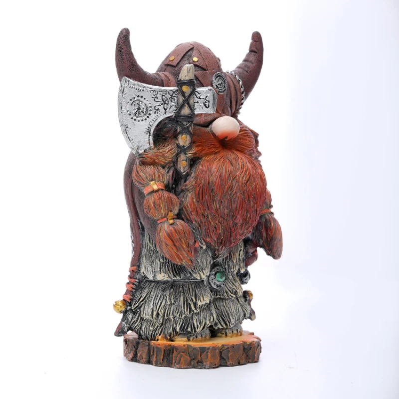 

Viking Warrior Gnome Doll Axe Dwarf Outdoor Garden Ornament Resin Figurine Housewarming Gifts Home Decoration Accessories
