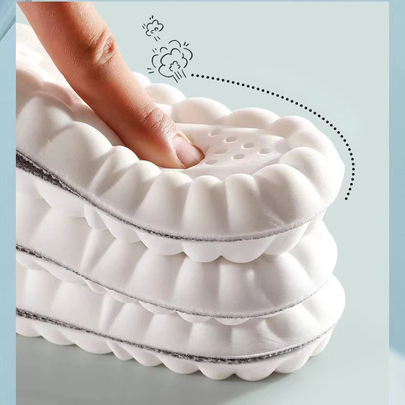 4D sports shock absorption insoles for men and women super soft long-lasting Thickened high elastic running absorbs sweat odor