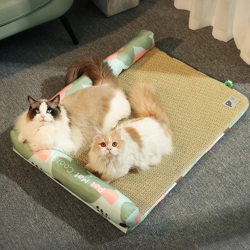 

Summer Pet Cooler Mat for Small Dog Cats Breathable Cool Feeling Cat Pad Mat Non-Sticky Hair Summer Cooler Mat Cushion Cat Beds