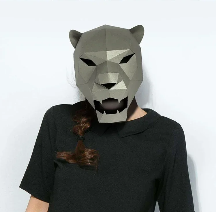 

Бумажная маска пантера 3D