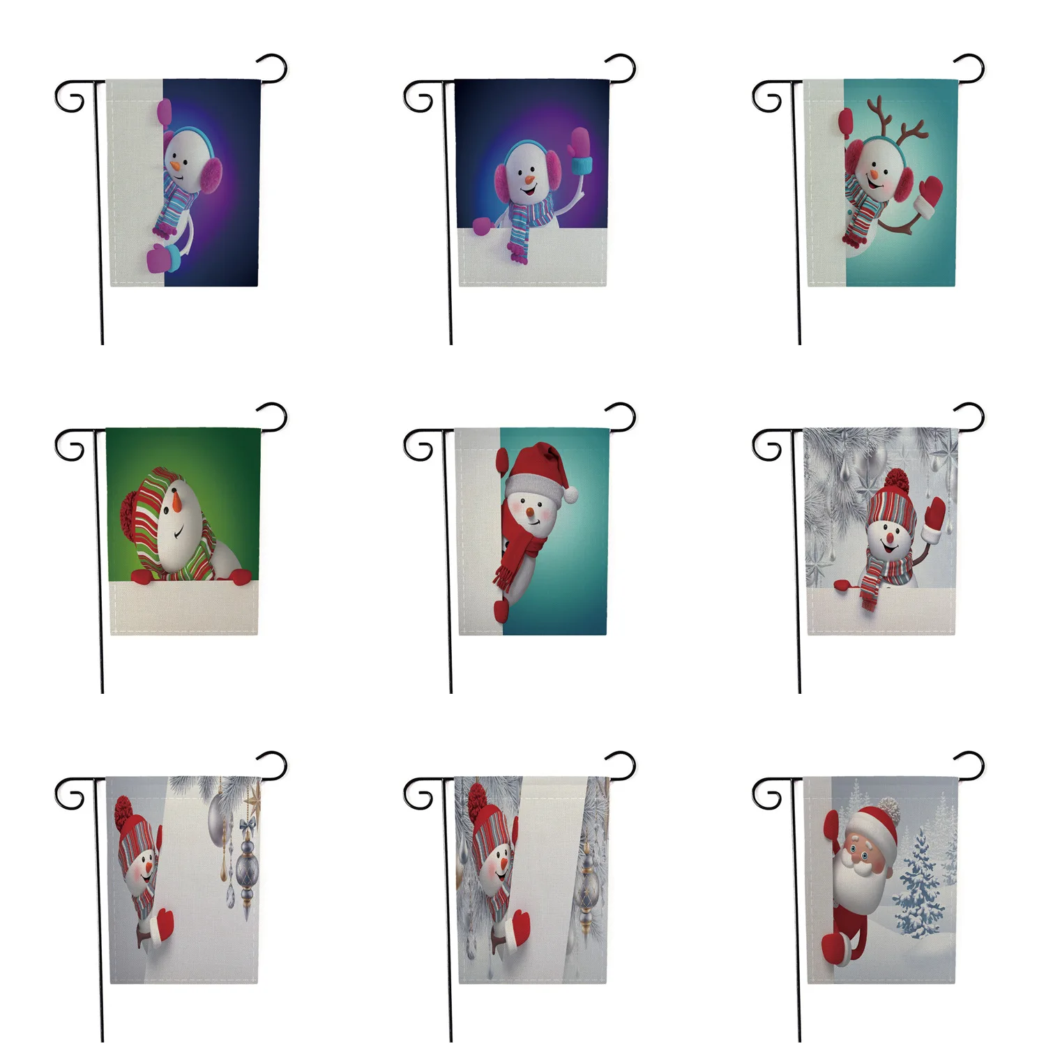 

Christmas Garden Flag Linen Double Sided Printing Not Include Pole Merry Christmas Outdoor Garden Decorations