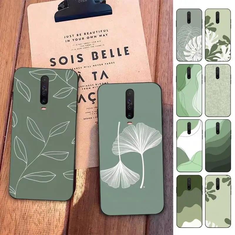

Hyper Art Sage Green Phone Phone Case for Redmi 5 6 7 8 9 A 5plus K20 4X S2 GO 6 K30 pro