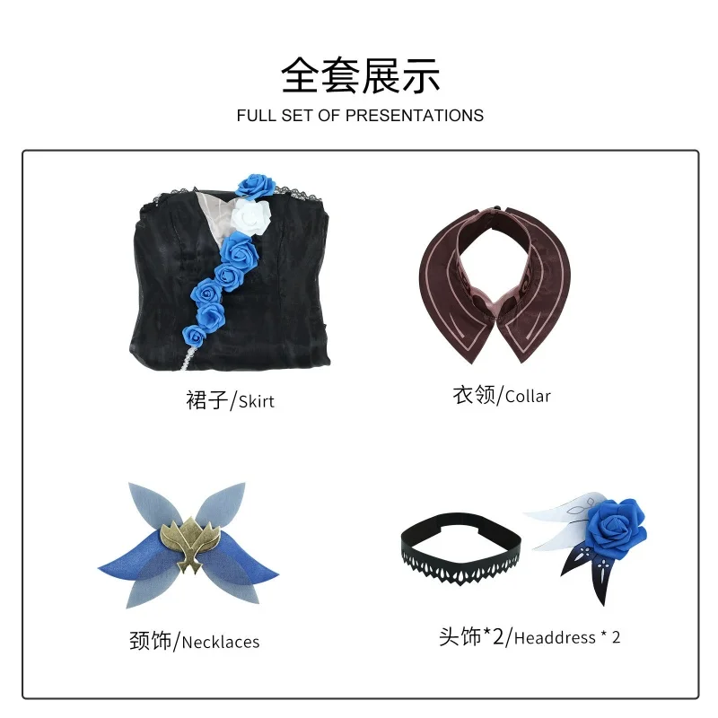 Eula Косплей Костюм Genshin Symphony Концерт Аниме Игра Хэллоуин Платье Униформа