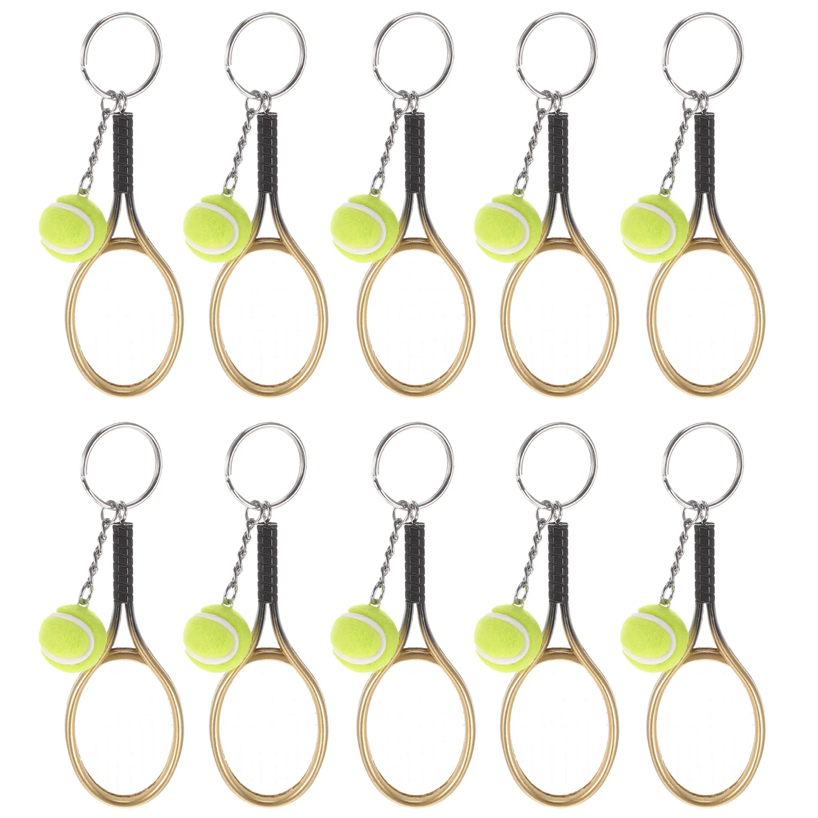 

10 Pcs Tennis Lover Gift Car Key Ring Sports Key Ring Party Goodie Bag Filler Tennis Keyring Tennis Racket Key Chain Car Pendant