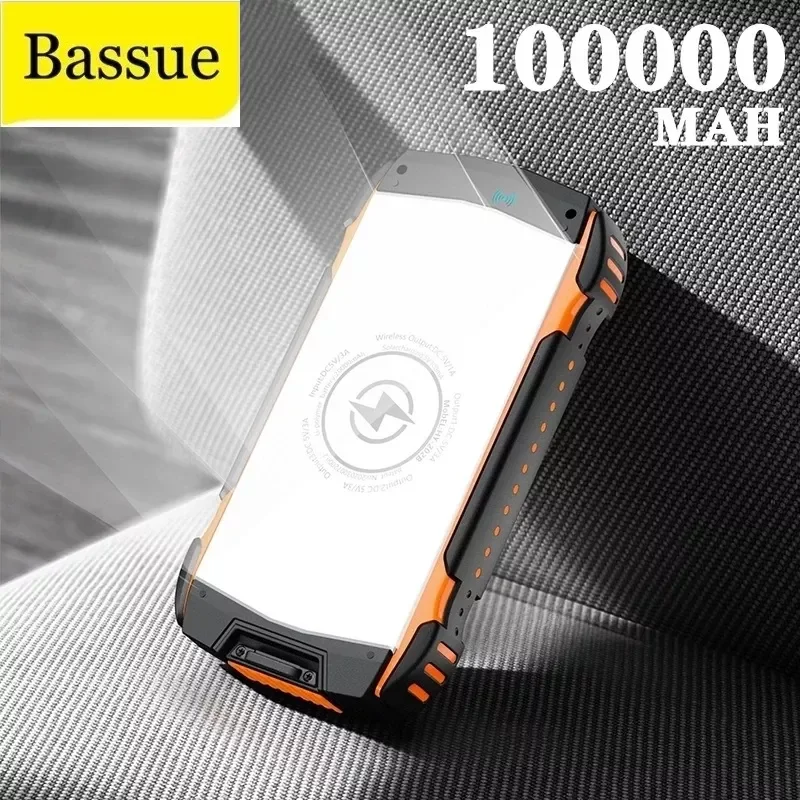 

NEW2023 Solar Power Bank Waterproof 100000mAh Solar Charger USB Ports External Charger Powerbank for Xiaomi 5S Smartphone with L