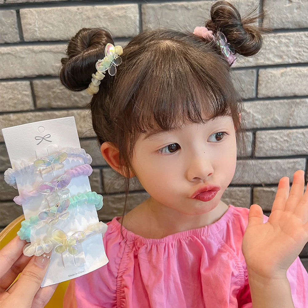 

New Arrival Transparent Butterfly Hair Rope Girls Fashion High Elasticity Hair Ties Ponytail Accessories For Women Hair Ring