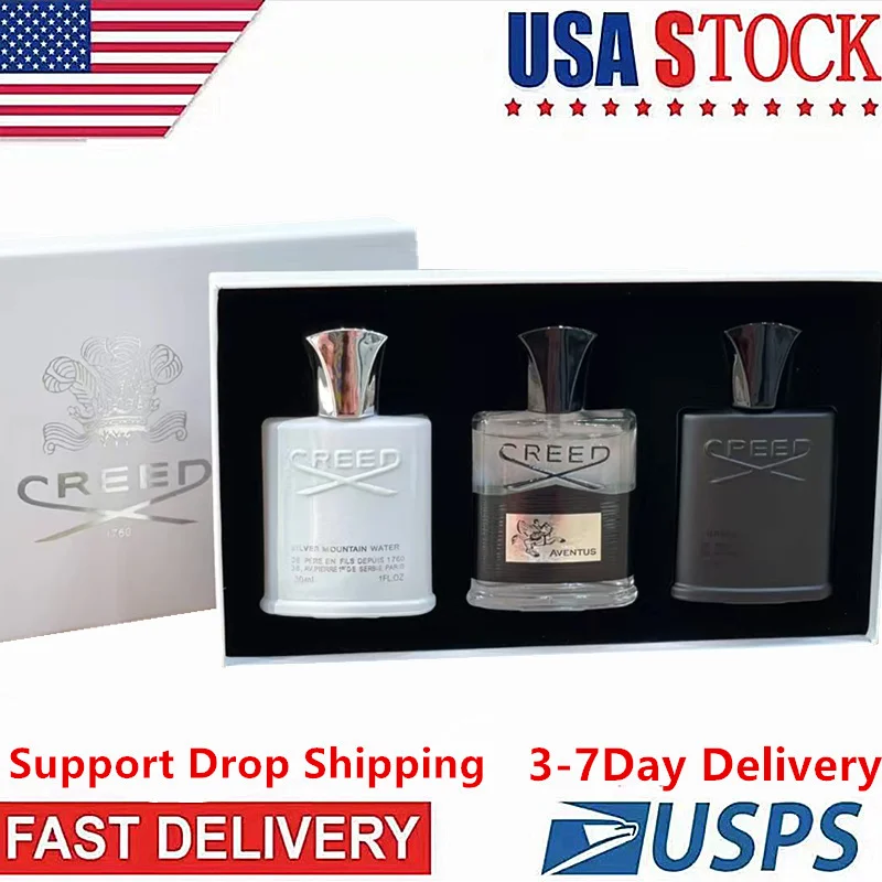 

Brand Set Men's Fragrance Long Lasting Fresh Eau de Toilette 4 Piece Set 3 Piece Men's Creed Perfumes with Gift Box