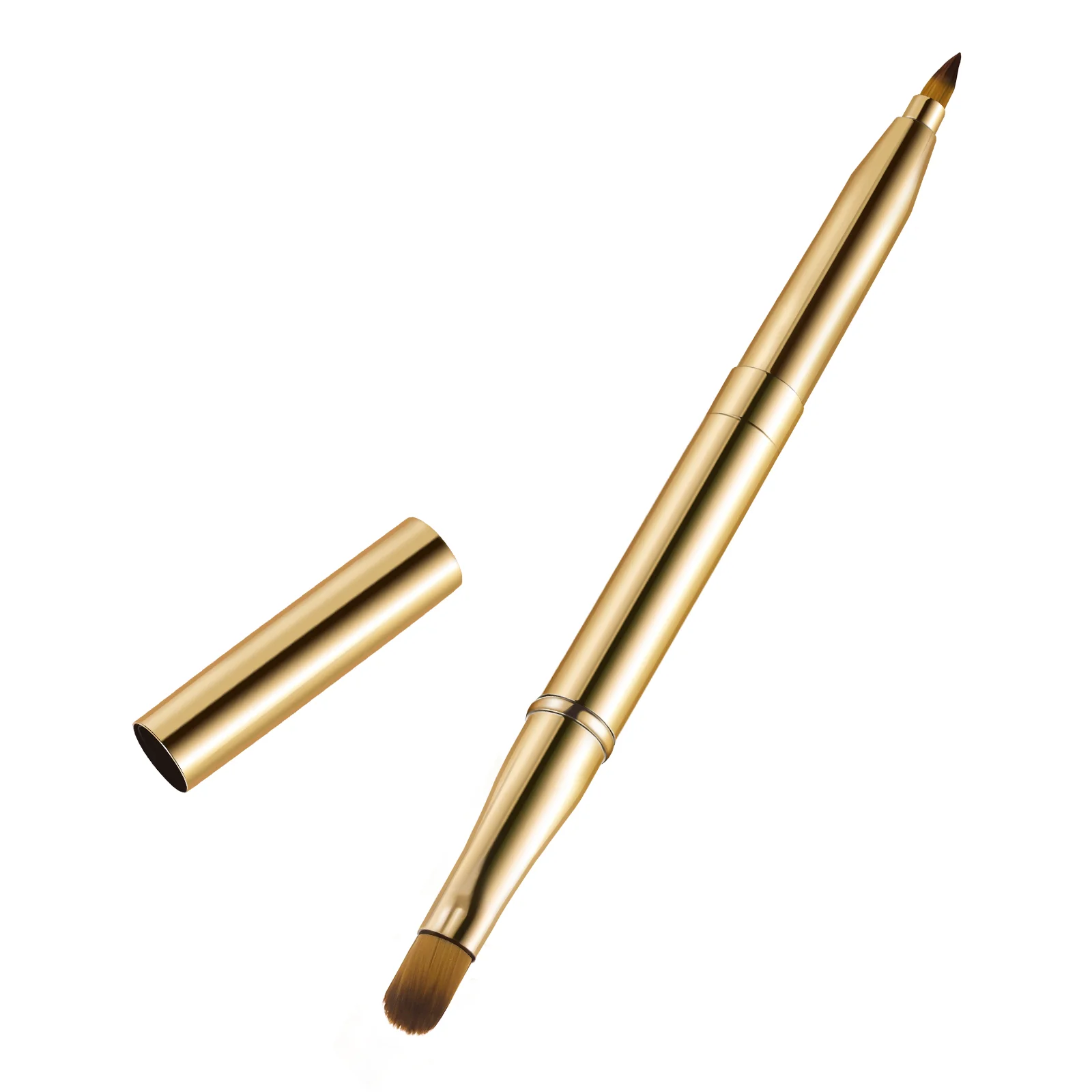 1 Pc Eyeshadow Makeup Brush Double- Ended Lip Brush Retractable Lip Brush with Cover Retractable Lip Brush