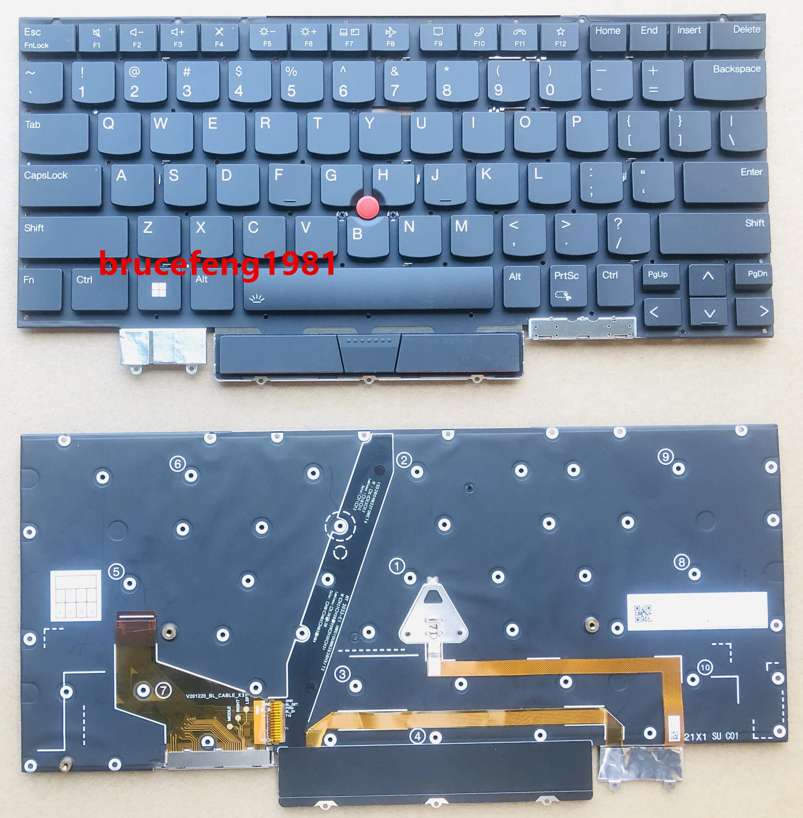 

New for Lenovo ThinkPad X1C X1 Carbon 9th Gen9 2021year US/UK Keyboard With Backlight Keyboard
