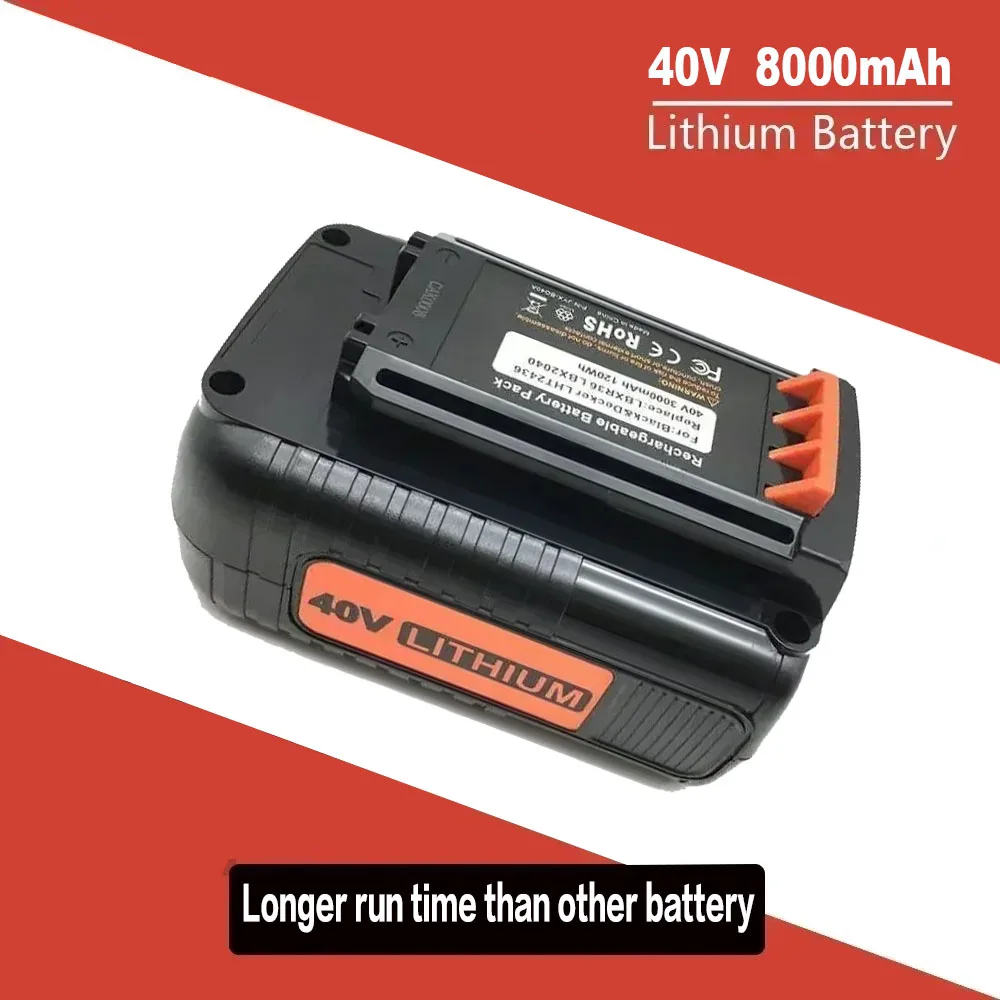 Фото Большая акция, новинка для Black Decker, 36 В/40 В, 6000 мАч, литий-ионная аккумуляторная батарея для электроинструмента LBXR36 BL2036 LBX2040 LST136, LST420, L №3