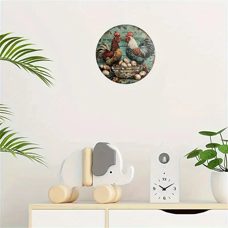 Круглая металлическая алюминиевая вывеска винтажная курятника для дома кофейни