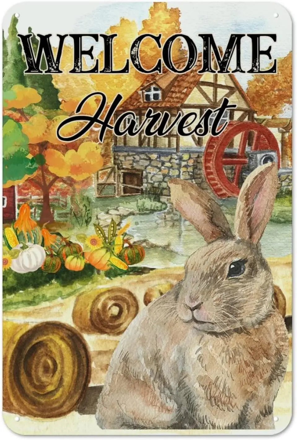 Добро пожаловать Hrvest Rbbt Tn Sgn Horror Ghost ns Metl 128n нержавеющий Wndproof Vntge Wll Decor для