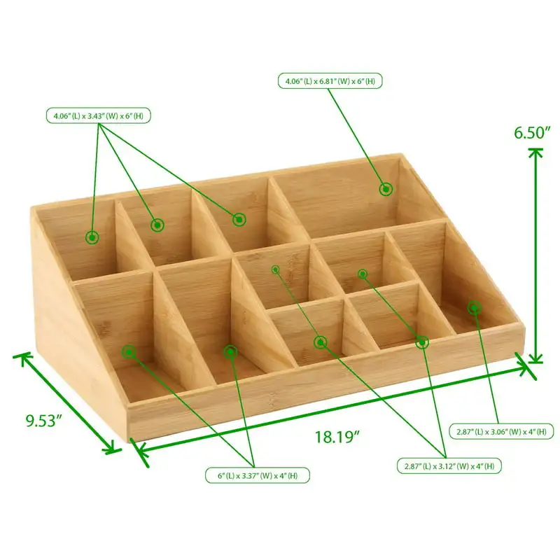 

Coffee Condiment Organizer, Brown Bamboo