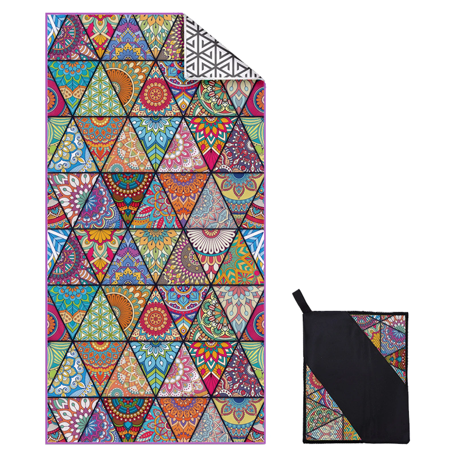 

Одеяло из микрофибры для спортзала, йоги, кемпинга, плавания, путешествий, пляжное полотенце для взрослых, легкое быстросохнущее цветное одеяло с мандалой