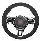 Черная искусственная замша ручная строчка ранней длины для Porsche Macan Panamera 2013-2019 Cayenne 2015-2019 718 2015-911