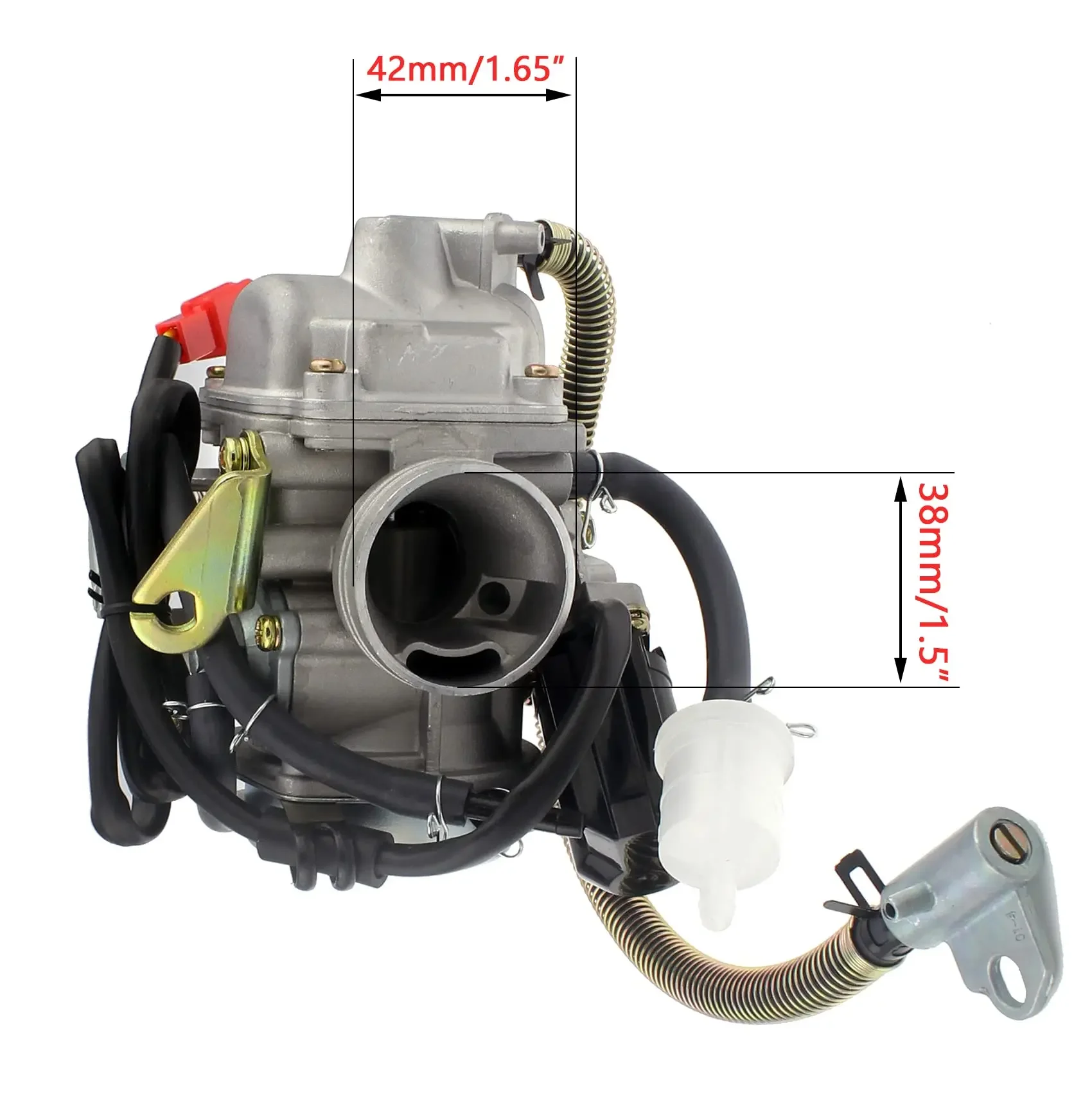 Карбюратор GY6 для 4-тактных двигателей 150cc 125cc 152QMJ 157QMJ, мотоциклов и скутеров, 24 мм + впускной коллектор и воздушный фильтр (art.: 3920d8bedac15) - 3920d8bedac15