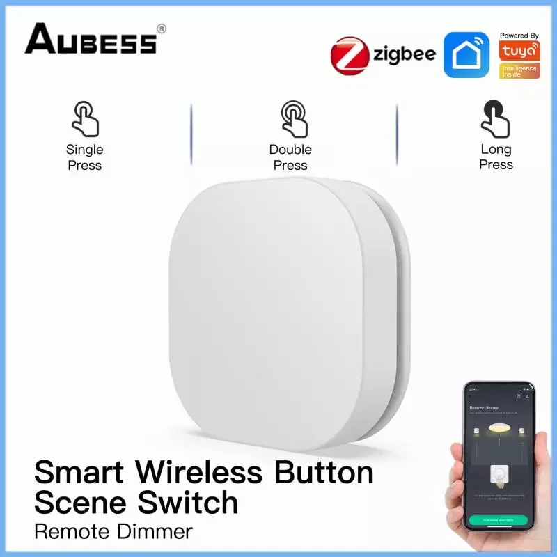 

ZigBee Wall Battery Powered Smart Button Controller Automation Scenario Light Sensor Switches Waterproof