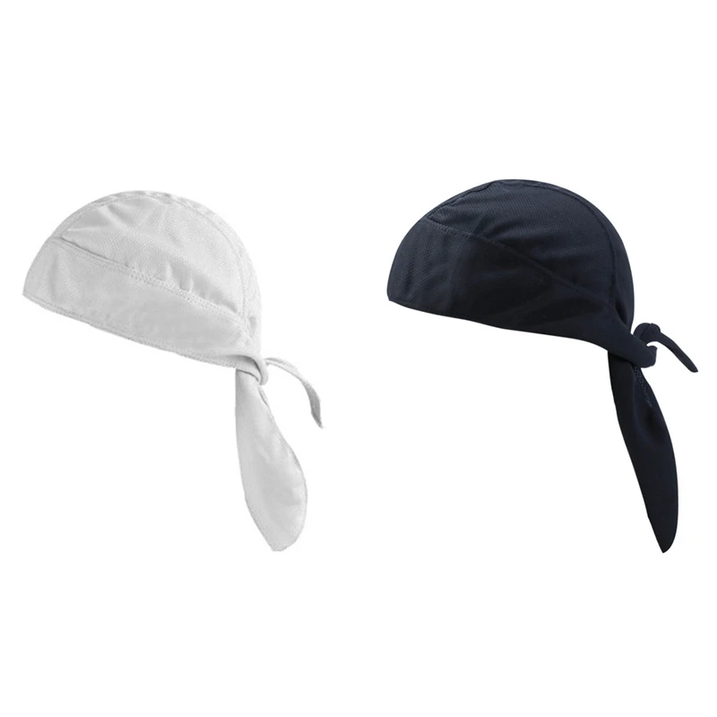 

2 шт. Быстросохнущий головной шарф, чистая велосипедная шапка, летняя мужская бандана для бега, езды на велосипеде, головной платок, Пиратская шапка, черно-белая