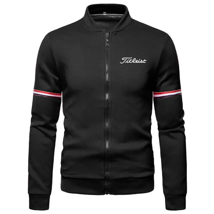 

Куртка мужская демисезонная с воротником-стойкой и длинным рукавом, на молнии