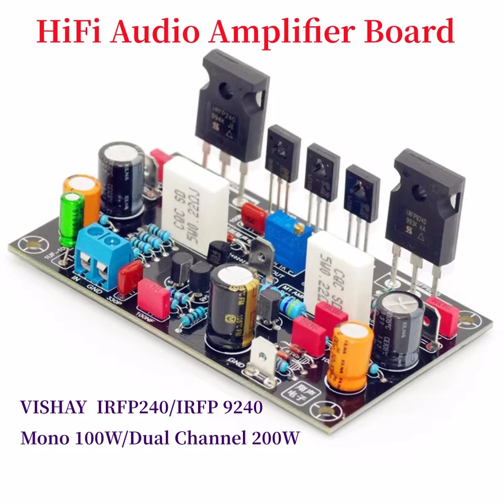 

Refer to 100W Ultimate Fidelity Amplifier Circuit, HiFi Class AB MOS Tube VISHAY IRFP240/9240 FET Audio Amplifier Board DIY