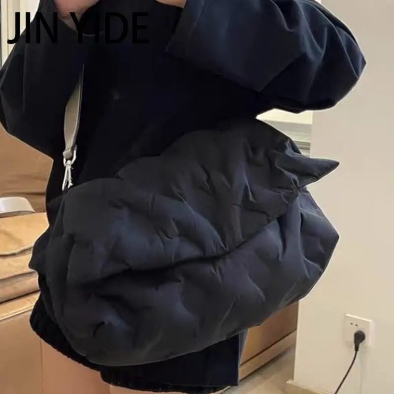 Fashion Padded Puffy Crossbody Bag for Women Designer Quilted Shoulder Bags Luxury Nylon Messenger Bag Casual Big Flap Purses