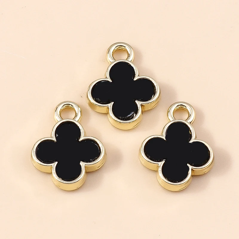 10pcs Elegant Brand Design Gold Color Clover Flower Charms for Earrings Bracelet Necklace Pendant Diy Jewelry Accessories images - 6