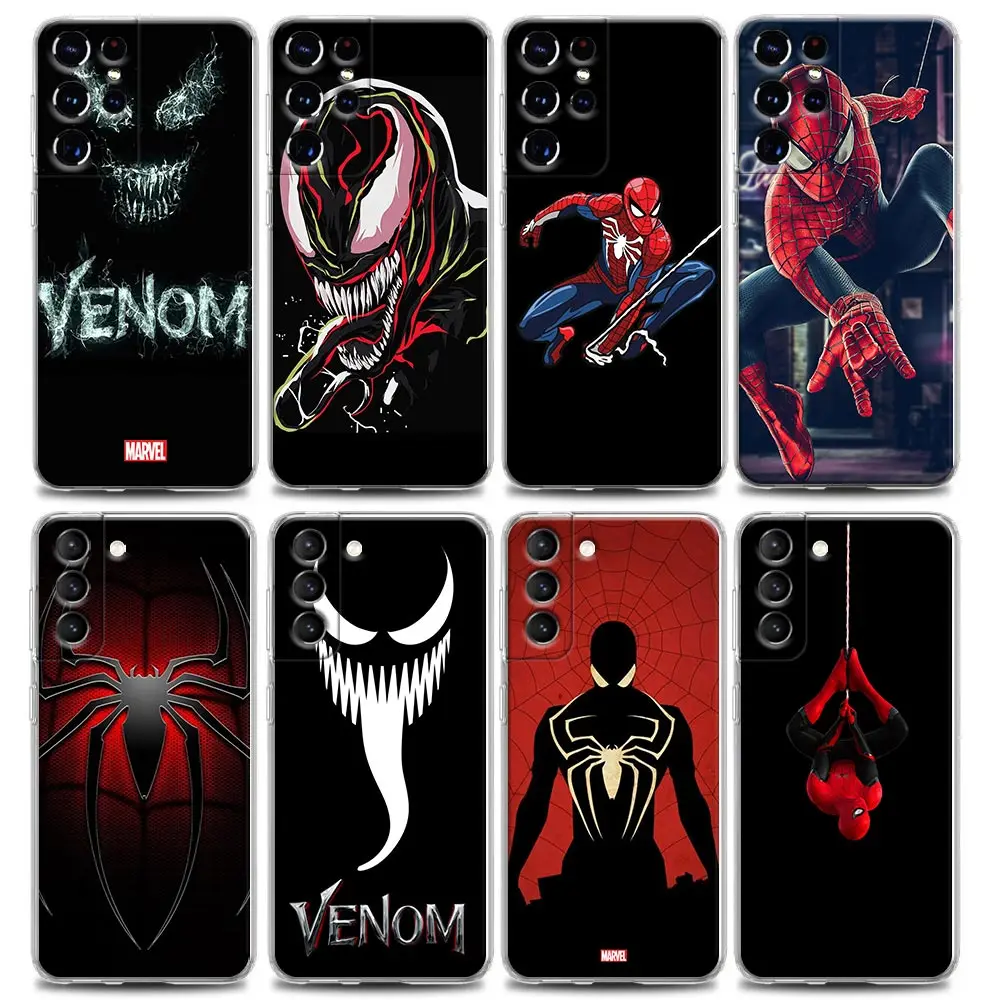 

Clear Phone Case for Samsung S9 S10 4G S10e S20 S21 Plus Ultra FE 5G M51 M31 M21 Case Soft Silicone MARVEL Venom Spaiderman