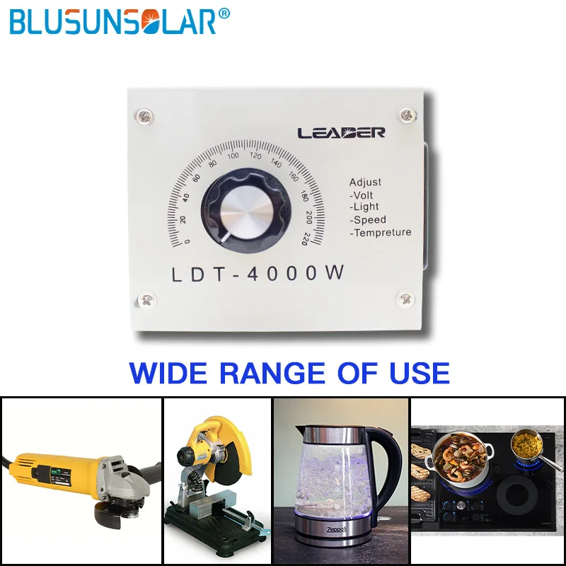 

SCR Dimmer Portable Speed Temperature Light Voltage Adjustable Regulator AC 220V 4000W Compact Variable Voltage Controller