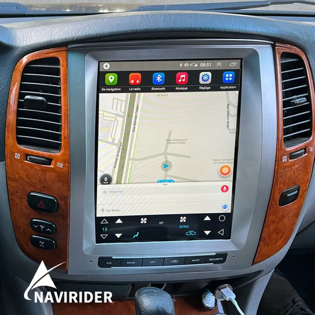 Автомобильный радиоприемник 12,1 дюймов Android 12 экран GPS для Toyota Land Cruiser 100 Sahara 2005 2006 2004 Tesla мультимедийный видеоплеер 64 ГБ 1