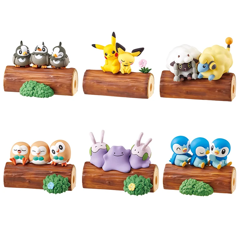 

TAKARA TOMY Pokemon Figures Anime Piplup Rowlet Pikachu Goomy Model Pokemon Friendship Wood Dolls Children Toys Action Figure