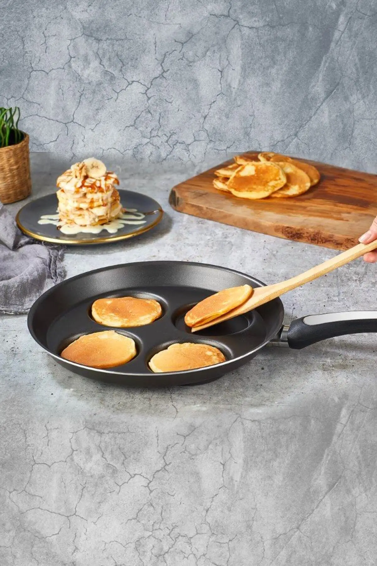 

Pancakes Pan 4 Cavity Pan Cake Dumplings Eggs And Dough Work Frying Pan 28cm - Kinox Kitchen