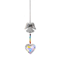 guardian angel car charms rainbow crystal chakra beads with metal angel angels crystal suncatchers represent as protection and