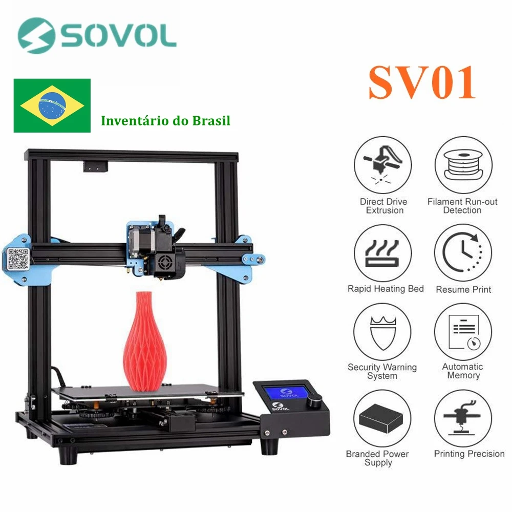 Sovol SV01 Autoleveling 3D Printer 95% Pre-Assembled with Direct Drive Extruder Meanwell Power Supply Impresora 3D Printing