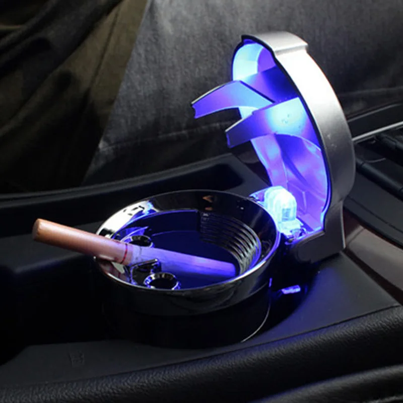 

Auto Interior Accessories Gift Car Ashtray Large Capacity and High Brightness with Battery LED Light Car Ashtray Luminous