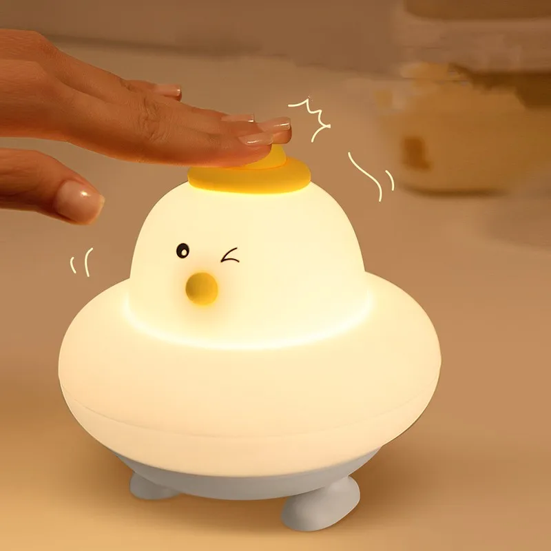 

Children's Night Light Cartoon Chick Baby Nightlight Cute For Home Bedroom Kid Touch Sensor Led Silicone Lamp Christmas Gift