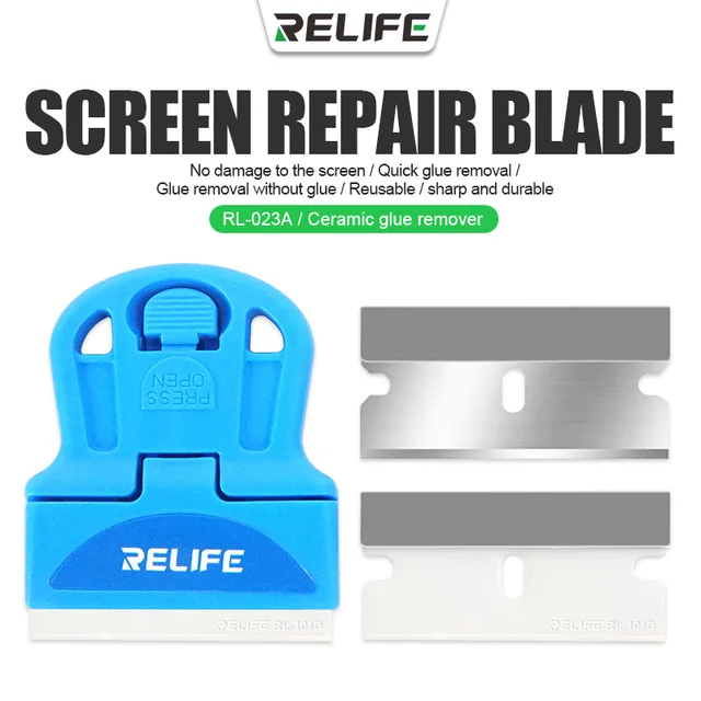 RELIFE RL-023A UV Glue Cleaner Remover Blade With Plastic Handle For Mobile Phone Screen Glue Cleaner Tools 2
